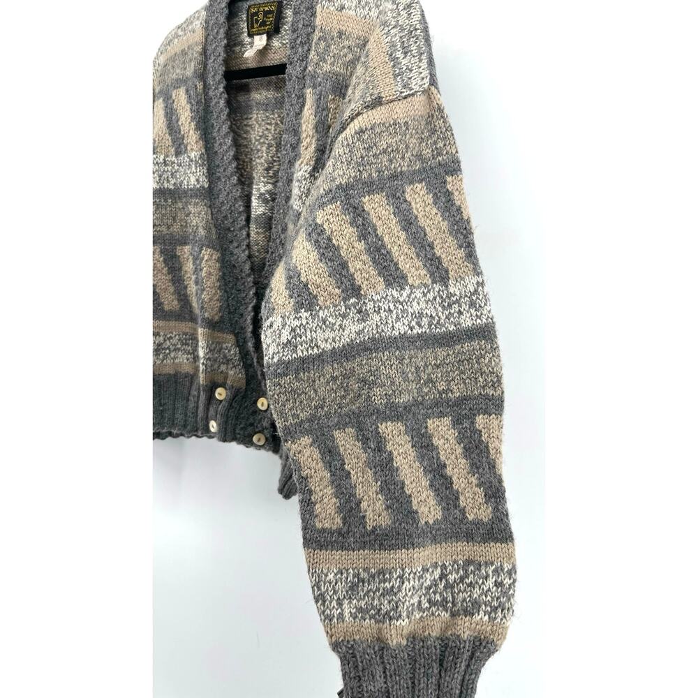 South Wool | Uruguay Handknit 100% Wool Cardigan Grandmacore Sweater S - Picture 5 of 10